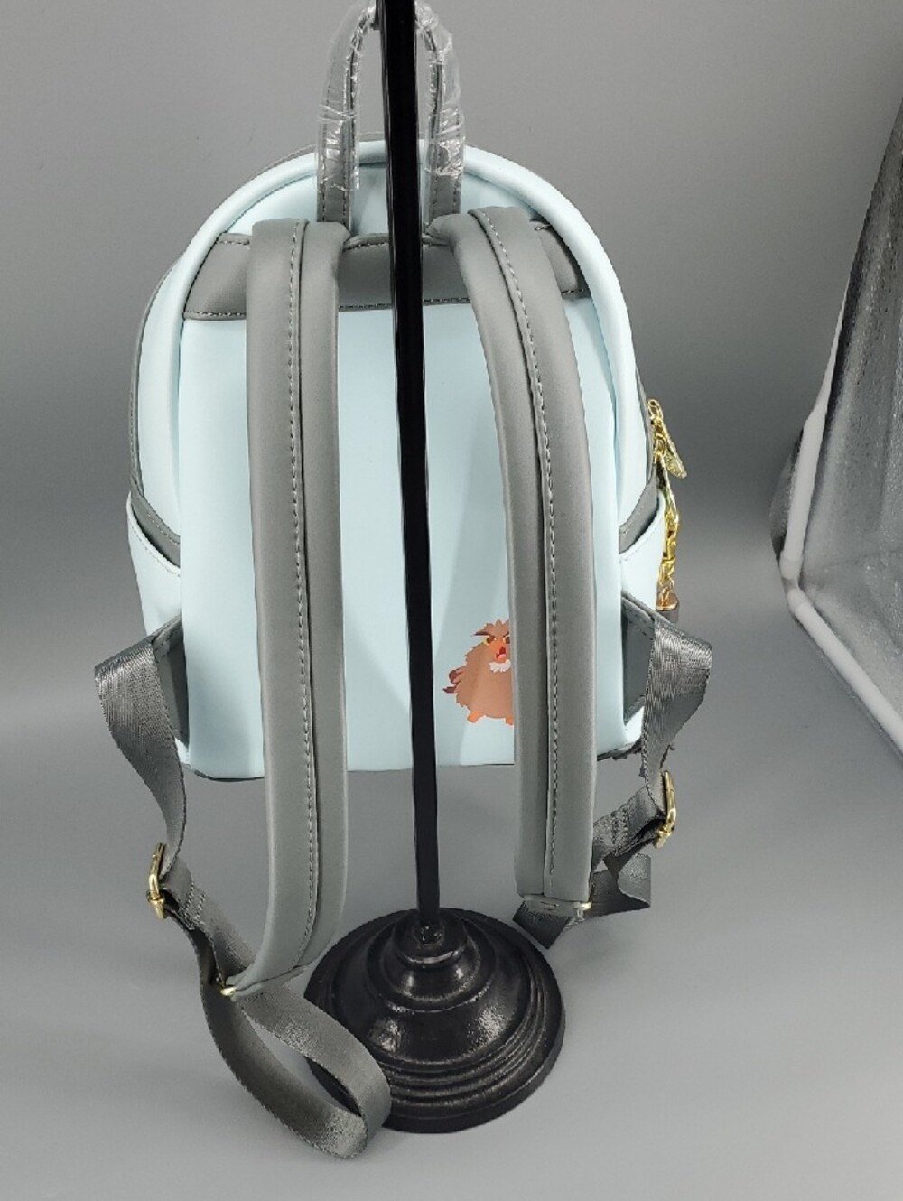 Loungefly Light Blue Arthurian Mini Backpack with Gold Hardware - Picture 6 of 10